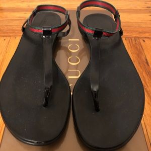 Authentic Gucci Thong Sandal - black - 37.5